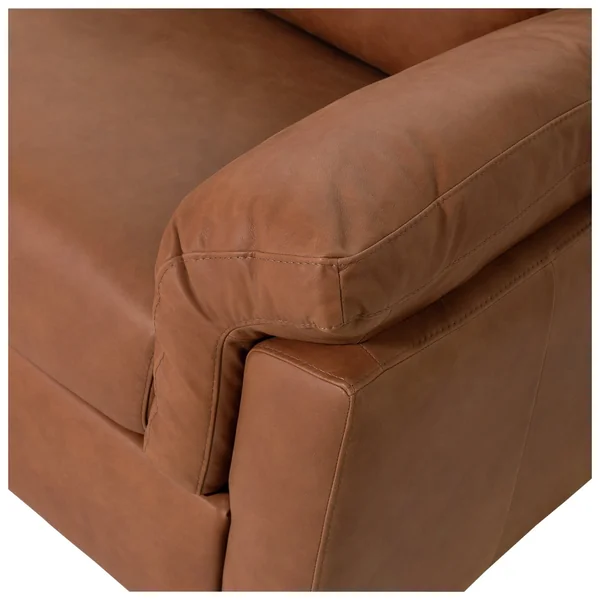Habitat Florence Leather Left Hand Corner Chaise Sofa - Tan