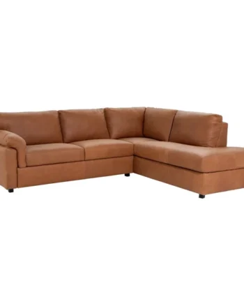 Habitat Florence Leather Right Hand Corner Chaise Sofa - Tan