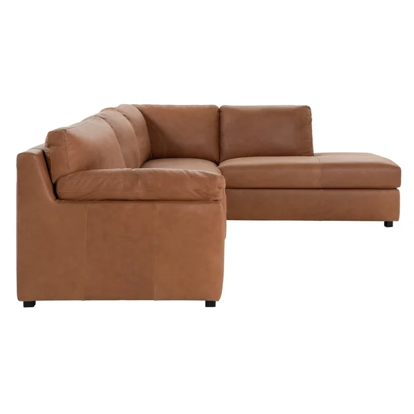 Habitat Florence Leather Right Hand Corner Chaise Sofa - Tan