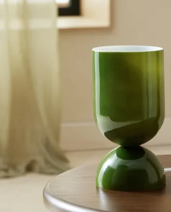 Habitat Gloss Glass Table Lamp - Green