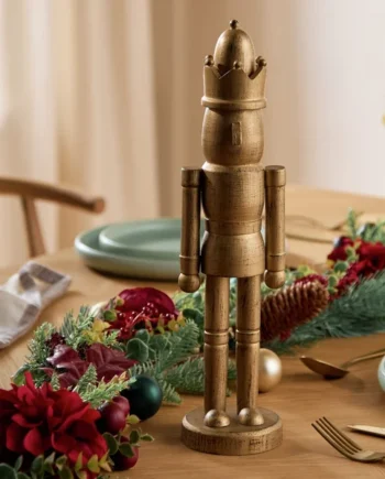 Habitat Gold Coloured Wooden Nutcracker Christmas Decoration