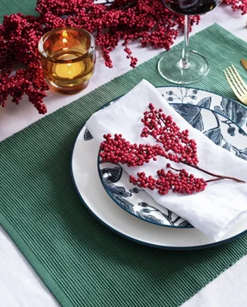 Habitat Green Ribbed Set of 4 Placemats