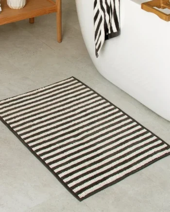 Habitat Grey Stripe Bath Mat