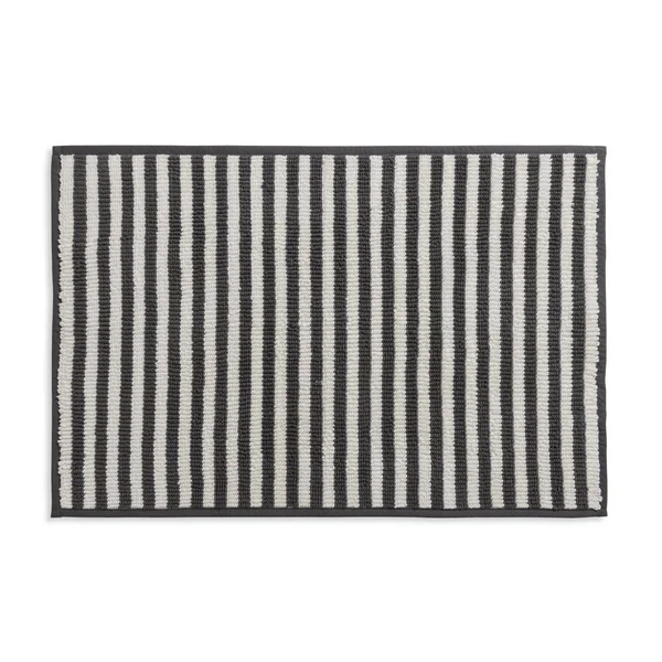 Habitat Grey Stripe Bath Mat