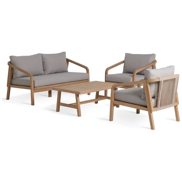 Habitat Hania 4 Seater Wooden Garden Sofa Set - Natural