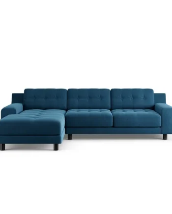 Habitat Hendricks Left Hand Corner Sofa - Ink Blue-Black Leg
