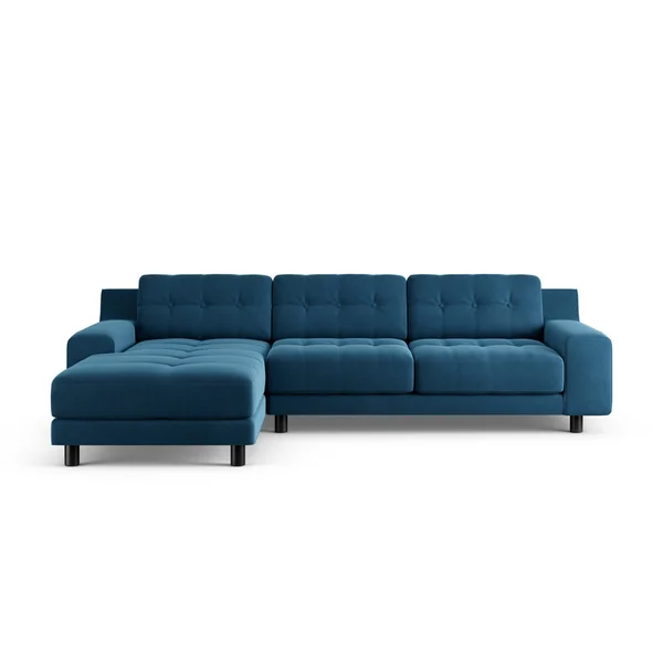 Habitat Hendricks Left Hand Corner Sofa - Ink Blue-Black Leg