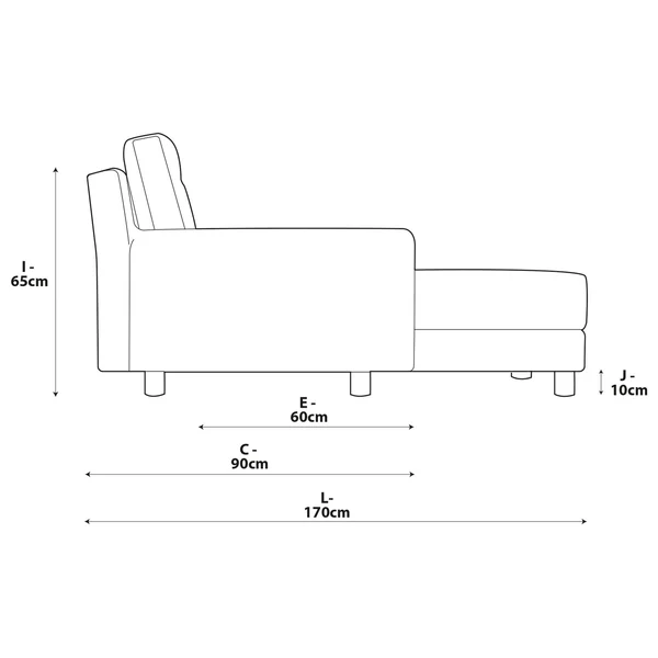 Habitat Hendricks Left Hand Corner Sofa - Ink Blue-Black Leg