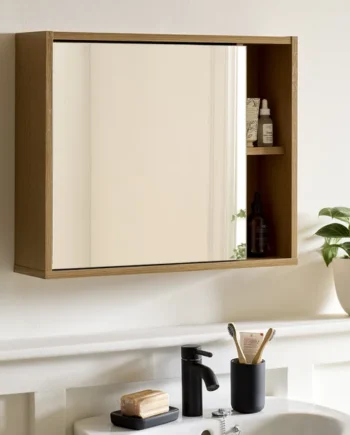 Habitat Herson 1 Door Mirrored Wall Cabinet - Oak