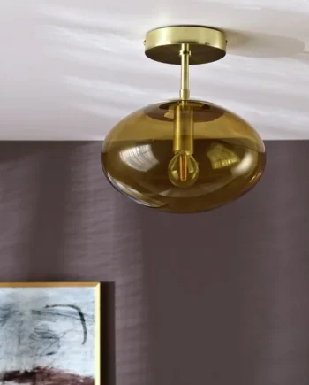 Habitat Honey Glass Pendant Light - Brown