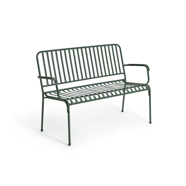 Habitat Indu 2 Seater Metal Garden Bench - Green