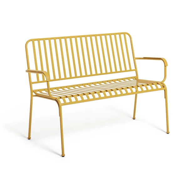 Habitat Indu 2 Seater Metal Garden Bench - Yellow