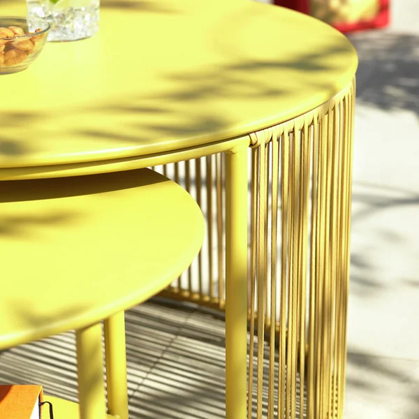 Habitat Ipanema Metal Garden Coffee Table - Yellow