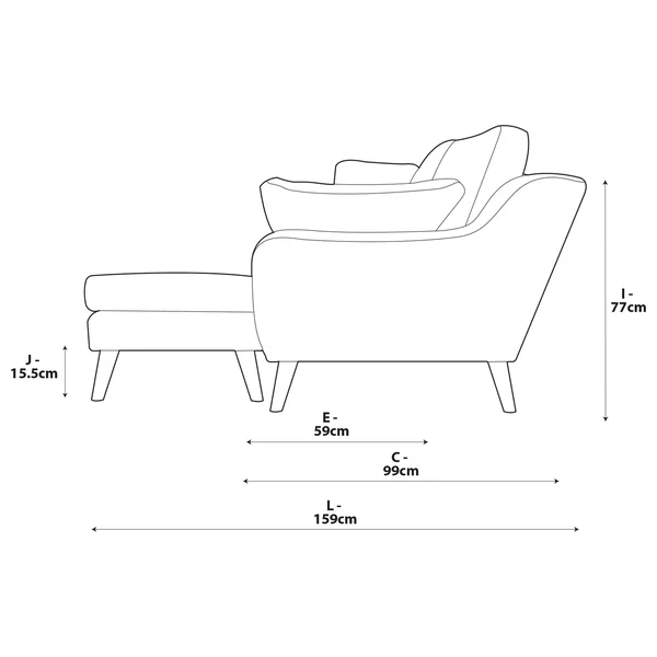 Habitat Ivor Left Hand Corner Sofa - Papaya - Ash Leg