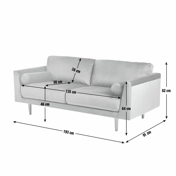 Habitat Jacob Velvet 3 Seater Sofa - Chocolate