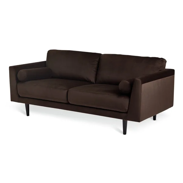 Habitat Jacob Velvet 3 Seater Sofa - Chocolate