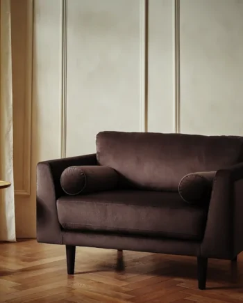 Habitat Jacob Velvet Cuddle Chair - Chocolate