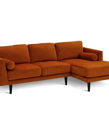 Habitat Jacob Velvet Right Hand Corner Sofa - Orange