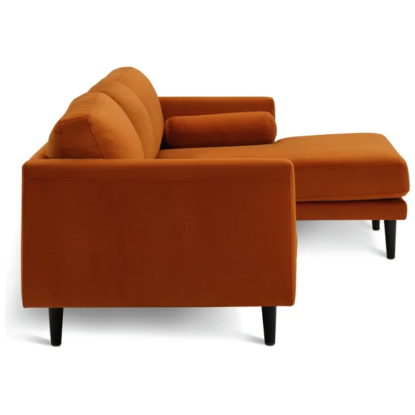 Habitat Jacob Velvet Right Hand Corner Sofa - Orange