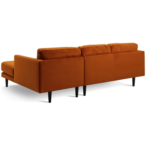 Habitat Jacob Velvet Right Hand Corner Sofa - Orange
