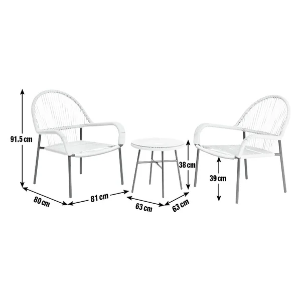 Habitat Java 2 Seater Metal Garden Bistro Set - Natural