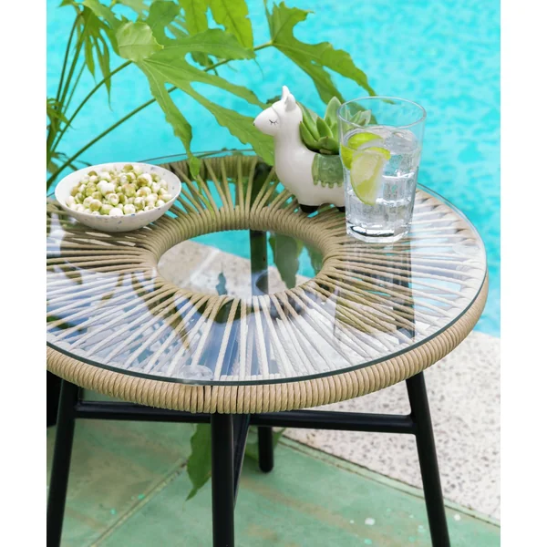 Habitat Java 2 Seater Metal Garden Bistro Set - Natural