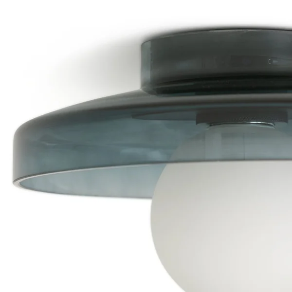 Habitat Jonna Bathroom Flush Ceiling Light -Dark Blue &Glass