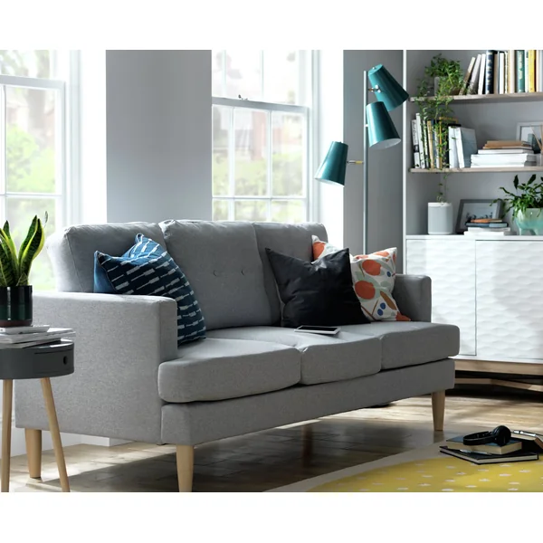 Habitat Joshua Fabric 3 Seater Sofa - Charcoal
