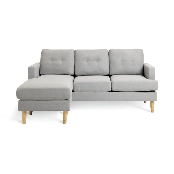 Habitat Joshua Fabric Reversible Corner Sofa - Light Grey