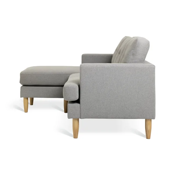 Habitat Joshua Fabric Reversible Corner Sofa - Light Grey