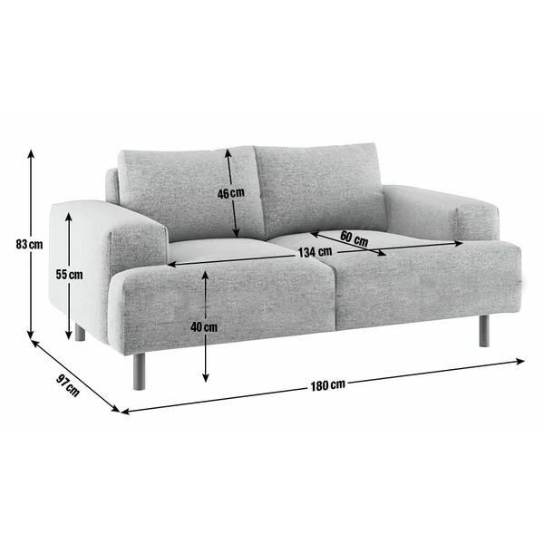 Habitat Julien Fabric 2 Seater Sofa - Dark Green
