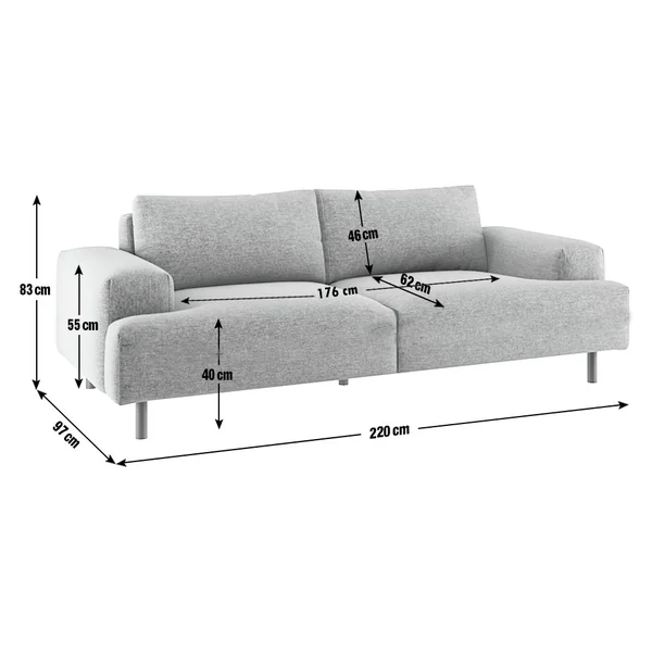 Habitat Julien Fabric 3 Seater Sofa - Green