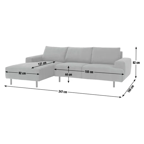 Habitat Julien Fabric Left Hand Corner Chaise Sofa - Green