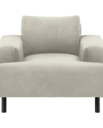 Habitat Julien Velvet Armchair - Natural