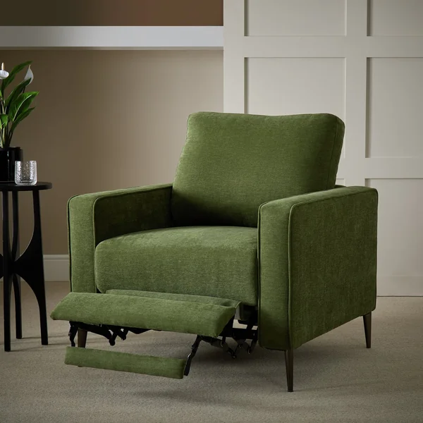 Habitat Kendric Fabric Recliner Armchair - Green