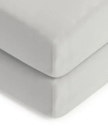 Habitat Kids Cotton Jersey Grey 2 Pack Fitted Sheet - Crib