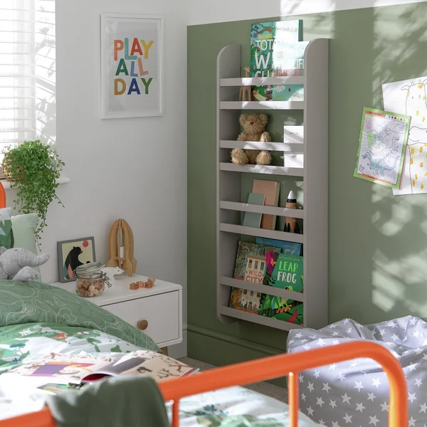 Habitat Kids Scandinavia Wall Mounted Bookcase - Grey