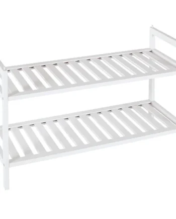 Habitat Kitt Bamboo 2 Shelf Shoe Rack - White