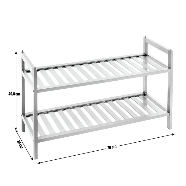 Habitat Kitt Bamboo 2 Shelf Shoe Rack - White