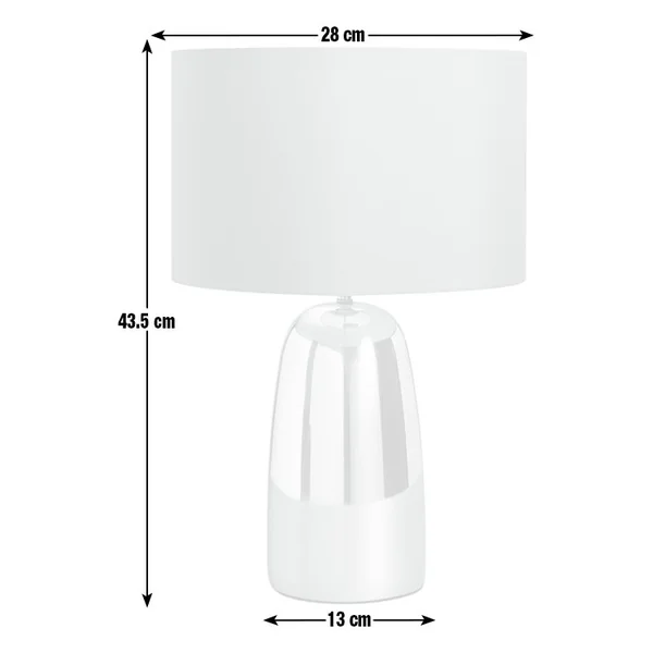 Habitat Largo Touch Table Lamp - Grey & Chrome