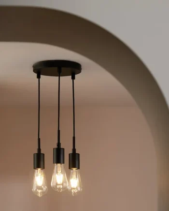 Habitat Lockie Metal 3 Light Cluster Pendant Light - Black