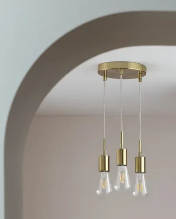 Habitat Lockie Metal 3 Light Cluster Pendant Light - Brass
