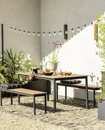 Habitat Loft Living 6 Seater Wooden Patio Set - Natural
