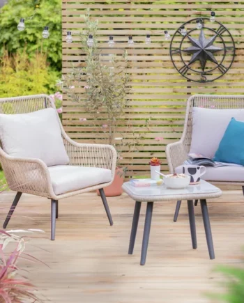 Habitat Malta 2 Seater Rattan Effect Garden Bistro Set
