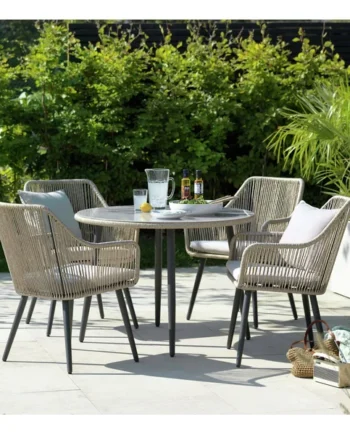 Habitat Malta 4 Seater Rattan Effect Patio Set - Natural