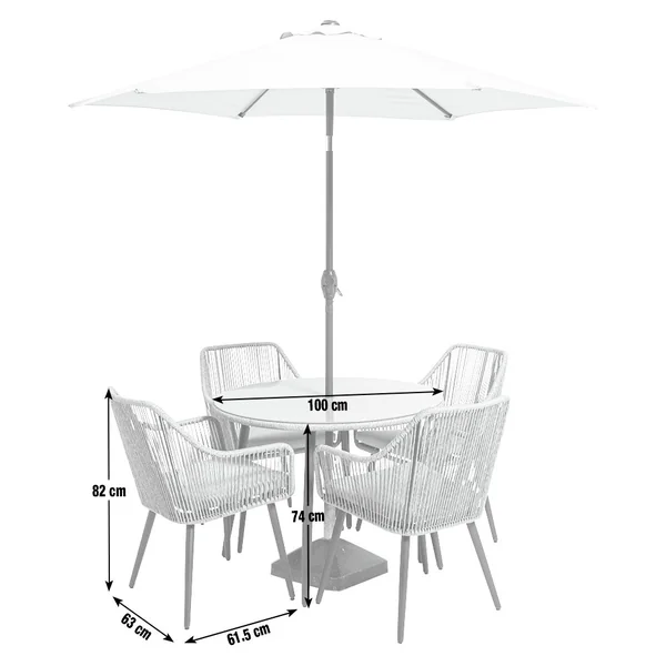 Habitat Malta 4 Seater Rattan Effect Patio Set - Natural