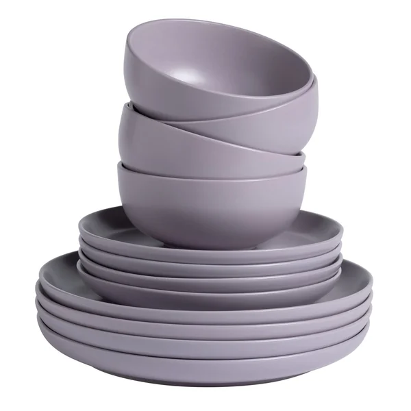 Habitat Matte Glaze 12 Piece Stoneware Dinner Set - Lilac