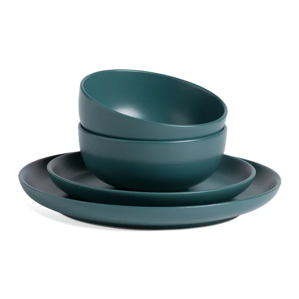 Habitat Matte Glaze 12 Piece Stoneware Dinner Set - Teal