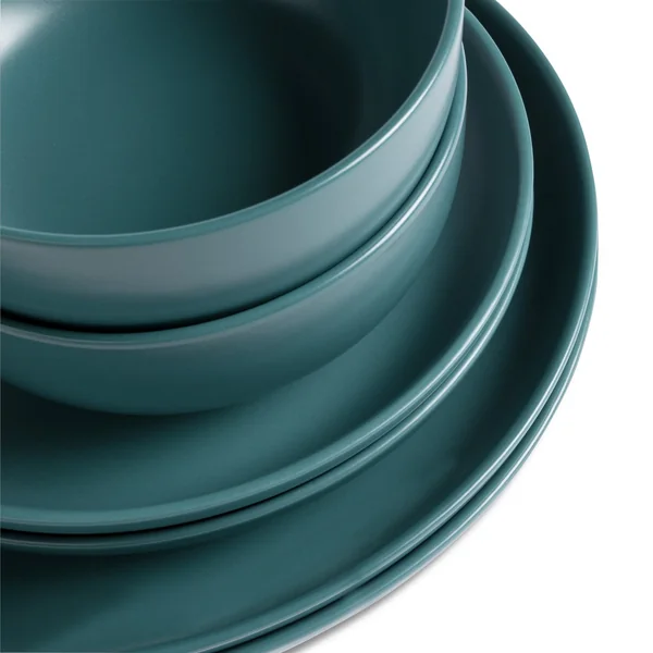 Habitat Matte Glaze 12 Piece Stoneware Dinner Set - Teal