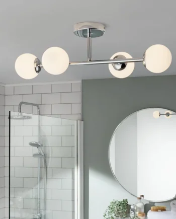 Habitat Metal 4 Light Bathroom Flush Ceiling Light - Chrome